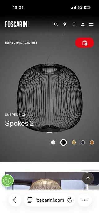 Lámpara Foscarini Spokes Sospensione Negra