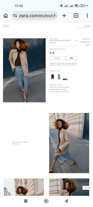 Chaqueta beige con botones ZARA | • Temporada 2026
