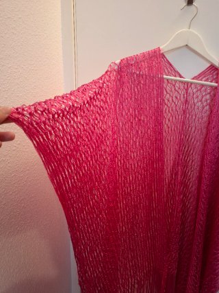 Kimono calado fucsia