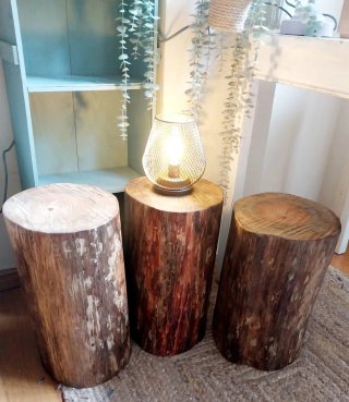 Tronco de madera artesanal de pino del norte