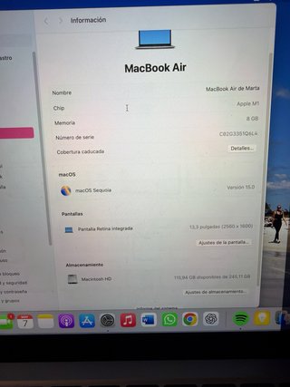 MacBook Air M1 2020 Gris Espacial
