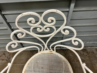 Sillón de forja vintage blanco
