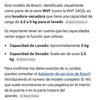 Lavadora Secadora Bosch 5kg Lavado/2.5kg Secado