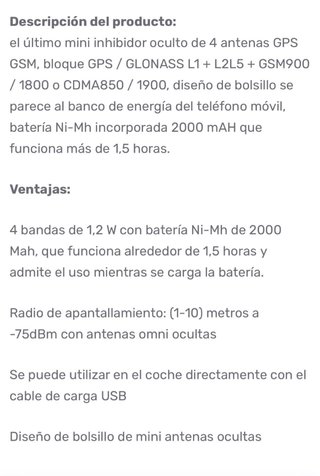 Bloqueador de señal GPS 4 Antenas Ocultas SN4-G