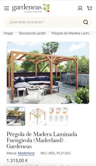 Pérgola Madera Laminada 6x3m Maderland