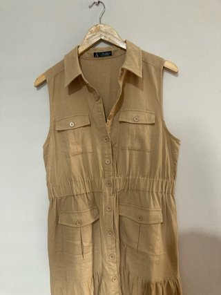Vestido beige talla L
