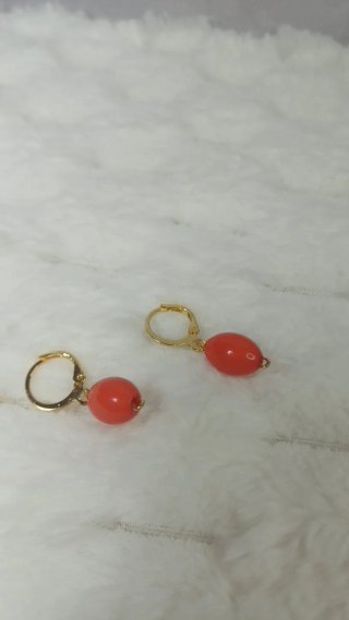 Pendientes Chapado Oro 18 k y Corales Vintage