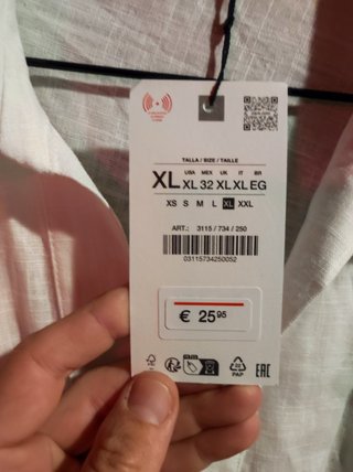 Camisa blanca XL manga larga ZARA | Temporada 2026