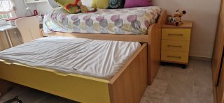 Cama nido con cajones y mesita de noche