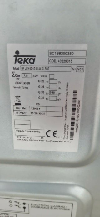 Placa de gas Teka HF LUX 50 4G