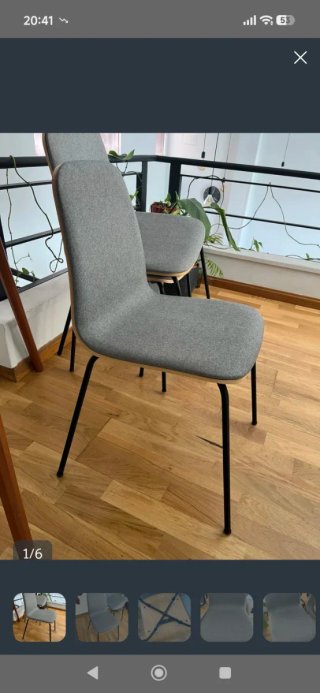 3 Sillas Tapizadas Madera y Metal