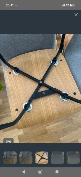 3 Sillas Tapizadas Madera y Metal