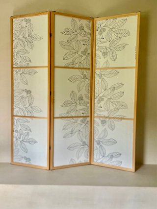 2 Biombos Decorativos Madera y tela
