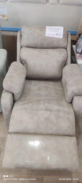Sillón Eléctrico Relax Beige En tela antimanchas ,