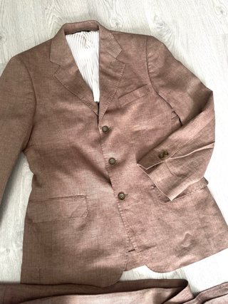 Completo uomo lino Federico Federici Beige