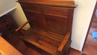Banco arcón baúl antiguo de madera