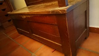Banco arcón baúl antiguo de madera