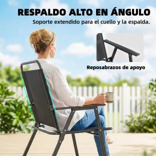 Pack 4 Sillas Camping Plegables Respaldo