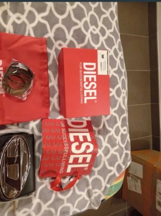 Borsa Diesel nuova nera con logo argento