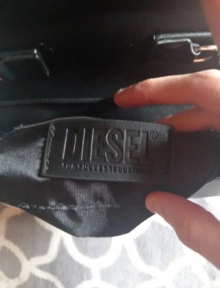 Borsa Diesel nuova nera con logo argento