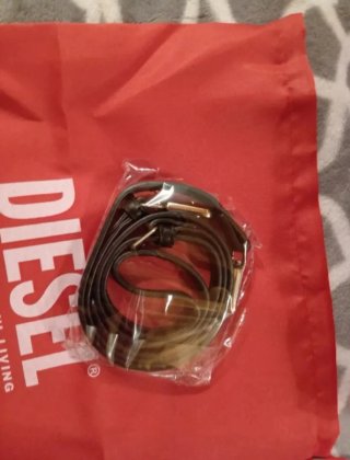 Borsa Diesel nuova nera con logo argento