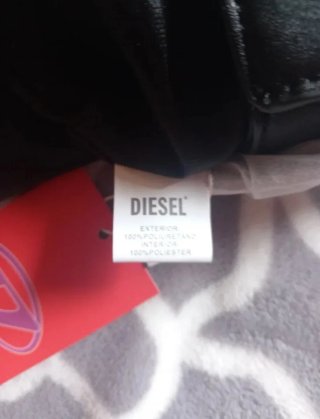 Borsa Diesel nuova nera con logo argento