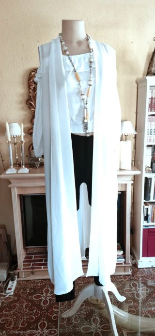 Chaleco largo blanco Made in Italy