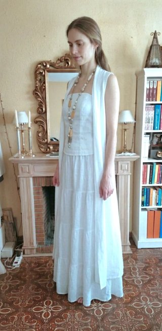 Chaleco largo blanco Made in Italy