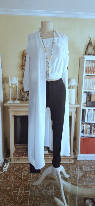 Chaleco largo blanco Made in Italy