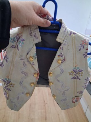 Chaleco Fallero Niño Beige y Dorado Talla 1-2