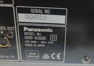 Reproductor DVD Panasonic DVD-A350E