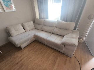 Sofá Chaise Longue 275cm Tela Beige