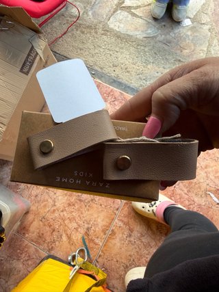 Tiradores Zara Home Piel Marrón Dorado