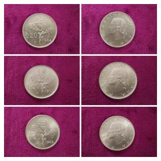 3 Monete 20 Lire Quercia Repubblica Italiana