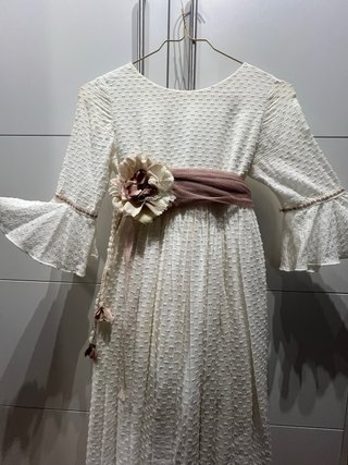 Vestido de comunion, zapatos, cancán y adorno pelo