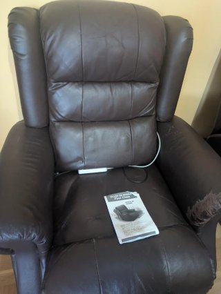 Sillones masaje reclinables piel marrones