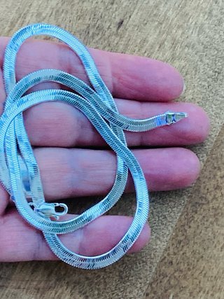 Cadena de plata plana 45cm