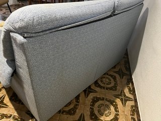 Sofá de 2 plazas tela gris y azul