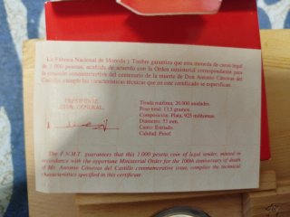 Moneda 1000 Pesetas Cánovas del Castillo 1897-1997
