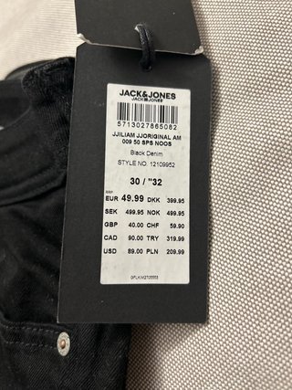 Pantalón Jack & Jones Negro Talla 32