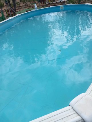 Piscina Gre 7.3x3.75x1.32 con depuradora y escaler