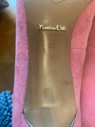 Zapatos de tacón Massimo Dutti rosa ante
