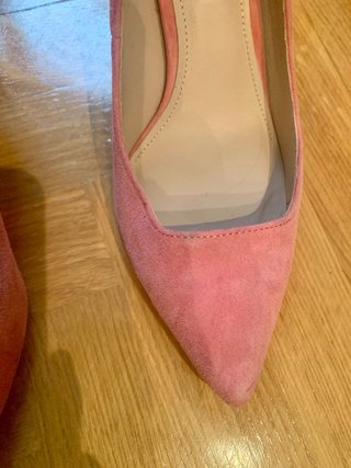 Zapatos de tacón Massimo Dutti rosa ante