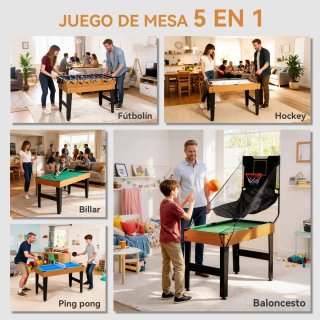Mesa Multijuegos 5 en 1 para Niños