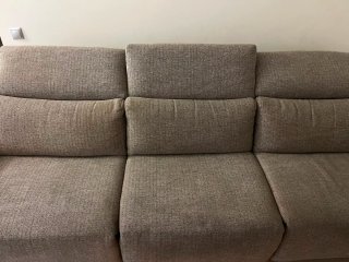 Sofá Eléctrico Reclinable Tela Beige/Gris