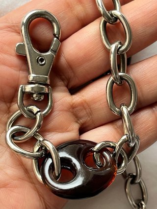 Cintura con catena a maglie tartarugato