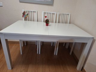 Mesa Comedor Extensible Blanca