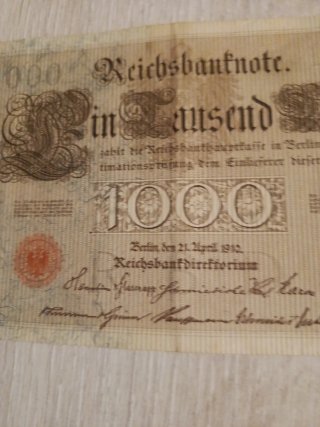 Billete 1000 Reichsbanknote 1910