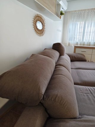 Sofá Chaise Longe Marrón 3m