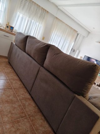 Sofá Chaise Longe Marrón 3m